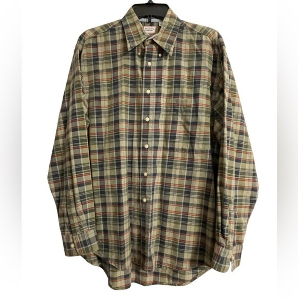 Bugle Boy Company Mens No Wrinkle Plaid Button Down‎ LS Shirt Size M